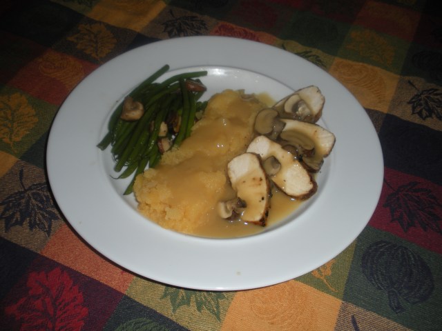 Chicken, pan roasted, haricots verts and rutabagas