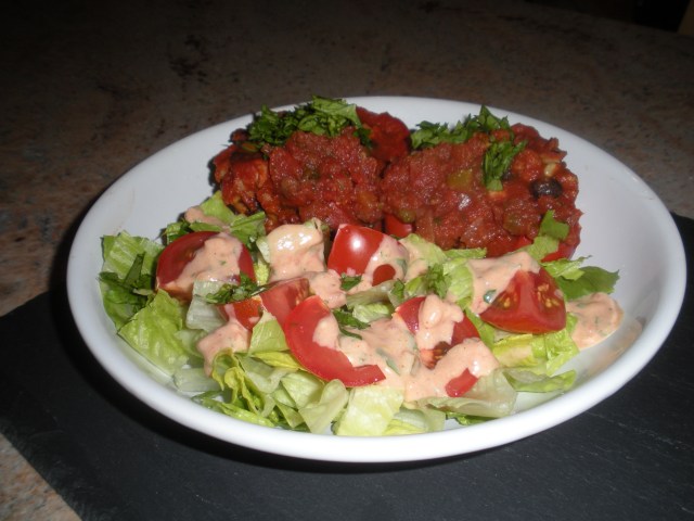 Farro, b.bean stuffed pepp