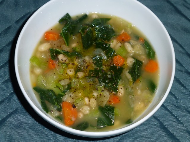White bean soup with collard greens