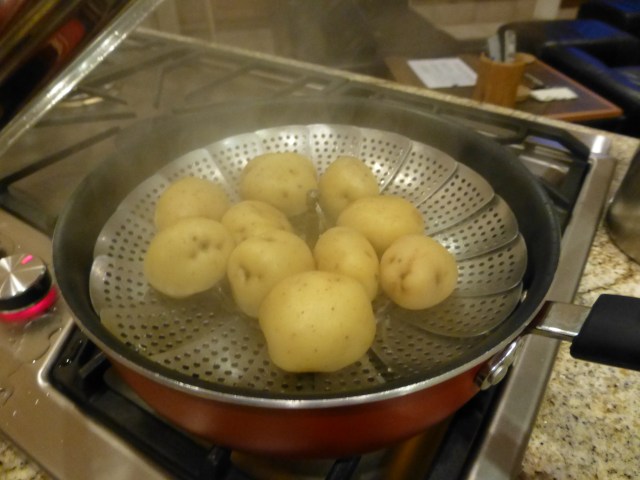 Potatoes steaming away