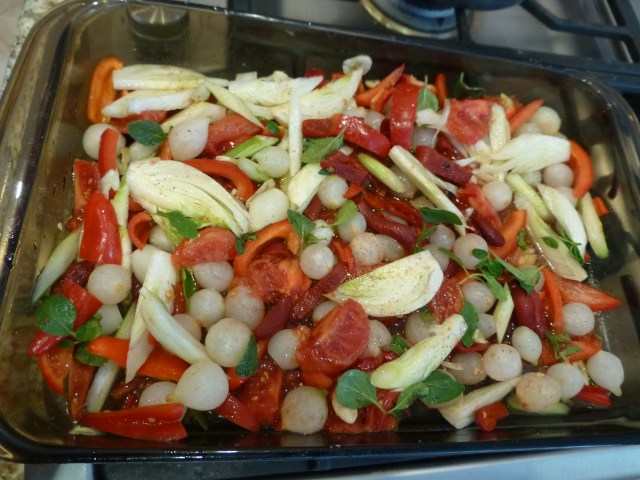 Vegetables for chicken cacciatore