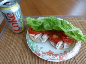 Open-faced chicken sandwich