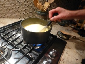 Here's John stirring the polenta