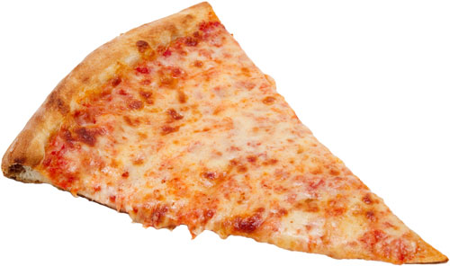 A proximity of my awful slice of cold cheese pizza
