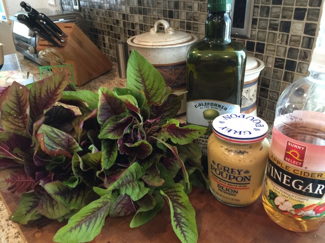 Malabar spinach for underneath the roasted beet salad