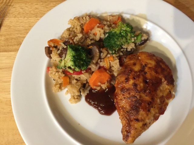 Chicken breast with rice and vegetables
