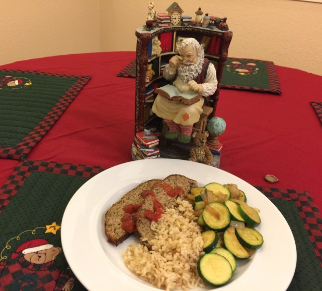 Turkey loaf, brown rice, and zucchini