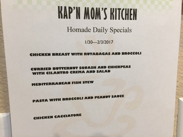 Kap'n Mom's Menu