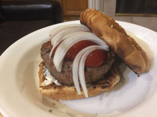 Hamburger on a bun